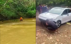 Nữ tài xế lao xe xuống suối khiến 3 người bị thương: Camera nhà dân ghi lại khoảnh khắc trước tai nạn