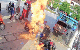 Nhân chứng kể giây phút trụ bơm xăng bị ô tô húc đổ, đè trúng nhân viên