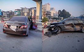 Hiện trường vụ nữ tài xế ô tô buồn ngủ gây tai nạn liên hoàn khiến 1 người tử vong trên phố Hà Nội