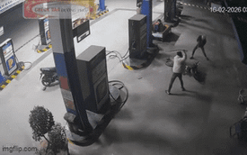 "Dậy sóng" đoạn clip nhóm thanh niên rượt đuổi, đập phá xe máy tại cây xăng rạng sáng