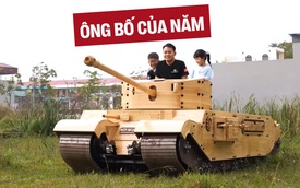 Bố người ta trong truyền thuyết: Tự chế mô hình xe tăng gỗ cực ‘khủng’ cho con trai, vận hành như thật khiến cộng đồng mạng ngả mũ