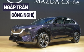 Xem Mazda CX-6e ngoài đời thực: Bề thế hơn CX-5, thiết kế bóng bẩy với 3 màn hình siêu lớn, chạy tới 600km/sạc