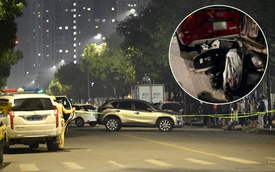 Hiện trường ô tô tông liên hoàn ở Hà Nội, 7 xe hư hỏng nằm giữa phố, nhiều người bị thương