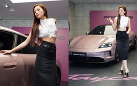 Bán Range Rover Velar, Hoa hậu Nguyễn Cao Kỳ Duyên chuyển sang ‘chơi’ Porsche Taycan: Màu nữ tính nhưng đi kèm gói thể thao