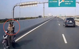 Xử phạt 2 thiếu nữ phóng xe máy ngược chiều ở làn 100km/h trên cao tốc