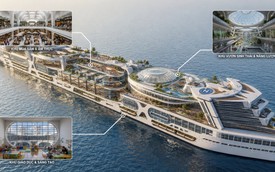 Siêu du thuyền được ví như "thành phố nổi" đầu tiên thế giới: Chứa tới 80.000 người, có cả bệnh viện, trường học và sân vận động 15.000 ghế
