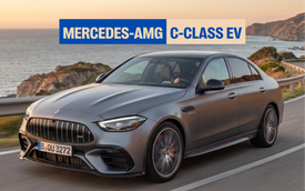 Mercedes-AMG C-Class EV chạy thử trên đường: Mặt ca-lăng 'kín cổng cao tường', có thể trang bị 3 động cơ điện mạnh gần 800 mã lực, khả năng cao ra mắt cuối năm nay