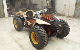 Thợ mộc Việt Nam trình làng 'quái thú' ATV bằng gỗ: To như ô tô, khung gầm thép, giảm xóc độc lập, chạy động cơ điện siêu êm