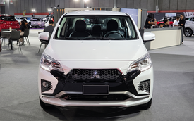 Ảnh thực tế Mitsubishi Attrage giá quy đổi từ 445 triệu đồng, bán gần sát Việt Nam: Mặt trước hầm hố, có ADAS cạnh tranh Accent