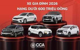 Xe gia đình dưới 600 triệu đồng tại CCA 2026: City là sedan duy nhất đua Top 5 với toàn MPV, CUV