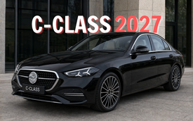 Mercedes-Benz C-Class 2027 lộ diện: 'Học' BMW làm lưới tản nhiệt khổng lồ, nhiều chi tiết thừa hưởng từ E-Class và S-Class