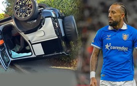 Ngôi sao Ngoại hạng Anh bị tan nạn, chiếc Land Rover 60.000 bảng bị lật úp gây lo lắng
