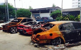 Một vụ cháy "giết chết" bốn siêu xe và xe hạng sang
