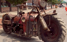 Biker tự chế mô tô độc từ máy kéo cũ