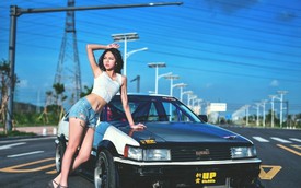 Cô nàng eo thon đón nắng cùng xe “xưa như diễm” Toyota AE86