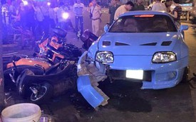 Toyota Supra “hàng độc” hạ gục 4 xe máy và mô tô tại Sài Gòn