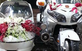 “Xít-đờ-ca” Honda Gold Wing làm xe dâu tại Hà Nội