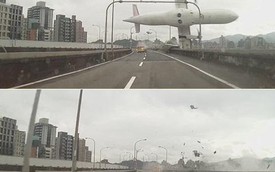 Camera hành trình ghi được khoảnh khắc máy bay rơi ở Đài Loan