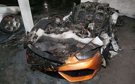 Lamborghini Huracan LP 610-4 bị lửa thiêu rụi trong hầm đỗ xe