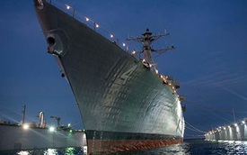 “Tua nhanh” công tác chuẩn bị trước khi hạ thủy tàu khu trục Mỹ
