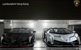 Vẻ đẹp nghẹt thở của cặp Lamborghini Veneno Roadster vừa đến Hồng Kông
