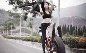 Nữ biker Thái Lan khoe đường cong bên mô tô KTM 1190 RC8R