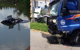 Bắc Ninh: Va chạm với xe đầu kéo, ô tô con lao xuống sông, 1 người tử vong