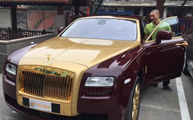 Bắt gặp Rolls-Royce Ghost mạ vàng độc nhất Việt Nam tại Hà Nội