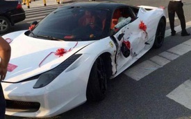 Siêu xe Ferrari 458 Italia đi đón dâu bị đâm ngang sườn, hư hỏng nặng