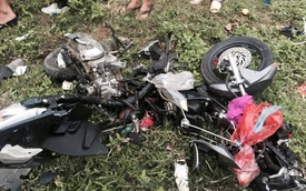 Bị xe tải đâm, Honda Airblade nát bét, 3 người trong 1 gia đình thương vong