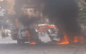 Taxi cháy nổ kinh hoàng gần UBND Cẩm Phả, 2 người chết cháy