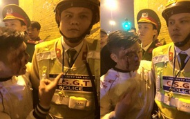 Hà Nội: Nam thanh niên bị ngã chảy máu mặt, gọi người nhà đến uy hiếp CSGT