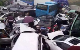 Hơn 30 ô tô gặp nạn nghiêm trọng tại Trung Quốc, 2 người tử vong
