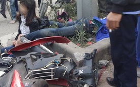 Ninh Bình: Học sinh không mũ bảo hiểm, chở 3, tông vào cột điện