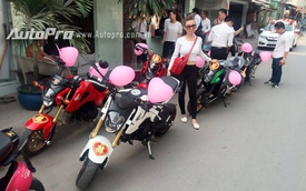 Hot girl 9X cùng đoàn Honda MSX 125 rước dâu tại Sài thành
