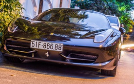Ferrari 458 đen độc nhất Sài Gòn mang biển lộc phát dạo phố