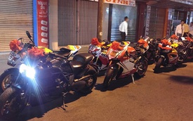 Kawasaki H2 cùng dàn mô tô "khủng" rước dâu tại Cà Mau