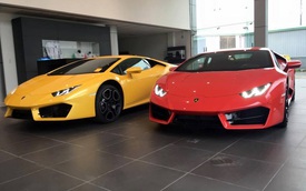 Bộ đôi Lamborghini Huracan "giá rẻ" 40 tỷ Đồng khoe dáng tại Hà thành