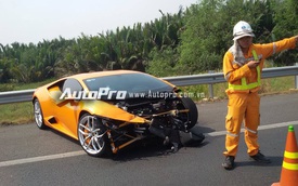 Siêu xe Lamborghini Huracan gặp nạn đầu tiên tại Việt Nam