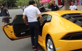 Xem Cường "Đô-la" điều khiển siêu xe Lamborghini Huracan trên phố