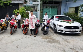 Ford Mustang 2 tỷ Đồng cùng biệt đội mô tô "khủng" rước dâu tại Sài thành