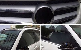 Thêm xe Mercedes-Benz bị "vặt sạch" gương và logo tại Hà Nội