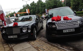Thiếu gia Nghệ An rước dâu bằng cặp đôi Bentley và Range Rover biển "khủng"