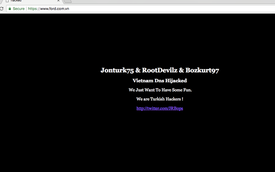 Website Ford Việt Nam bị hacker Thổ Nhĩ Kỳ tấn công