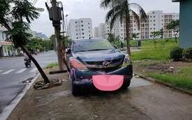Đà Nẵng: Đỗ trên vỉa hè, ô tô bán tải Mazda BT-50 bị sơn chằng chịt quanh xe