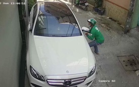 Thanh niên mặc áo GrabBike trộm gương xe Mercedes-Benz của người nổi tiếng giữa ban ngày