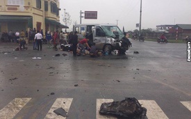Hà Nam: Xe đi đón dâu va chạm với ô tô tải, 17 người thương vong