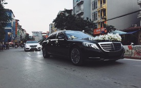 Mercedes-Maybach S600 trị giá 14,2 tỷ Đồng cùng dàn xe sang rước dâu đình đám tại Hà thành
