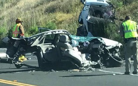 Hiện trường rùng mình của vụ tai nạn khiến một chiếc Chevrolet bị xé làm đôi theo chiều dọc