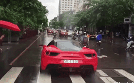 Xem Ferrari 488 GTB lắp ống xả độ Akrapovic hơn 150 triệu Đồng tăng tốc trên phố Sài thành